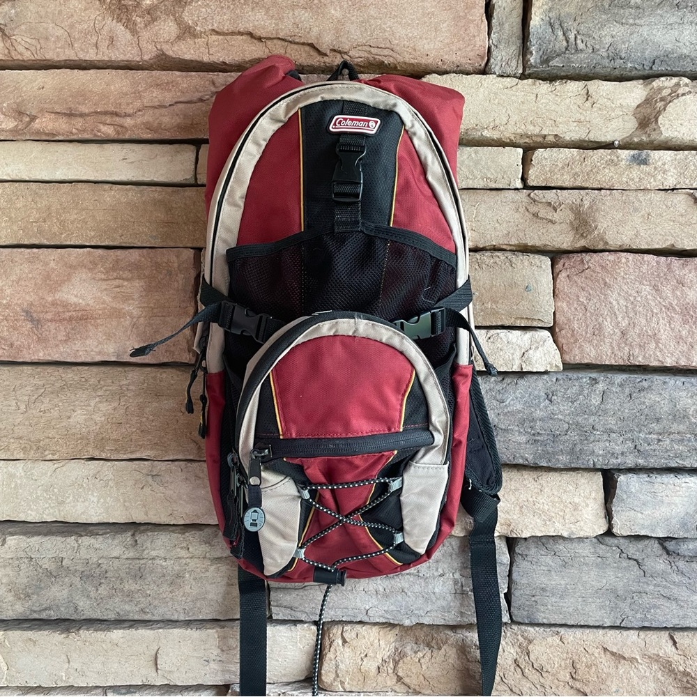 Coleman red black Hydrotech Adjustable Backpack Unisex